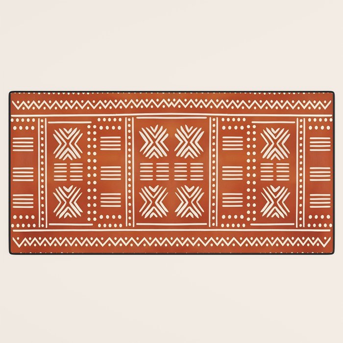 Geometric Tribal Pattern on Terracotta Desk Mat Gallery Image 3