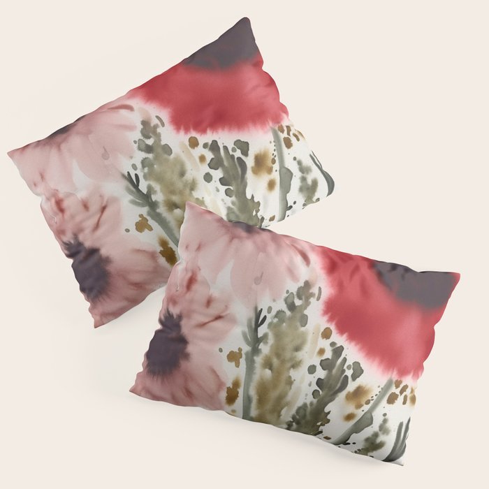Poppy and Blush Blooms Pillow Sham Gallery Image 1