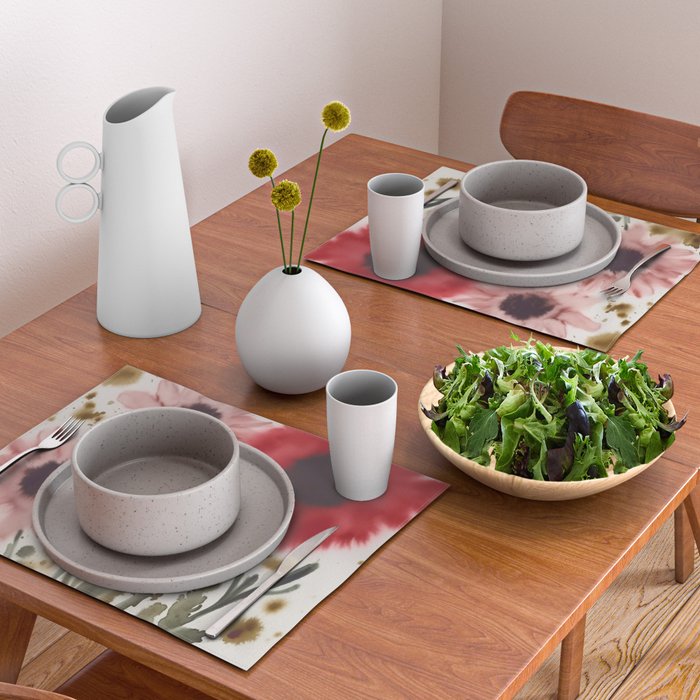 Poppy and Blush Blooms Placemat Gallery Image 2