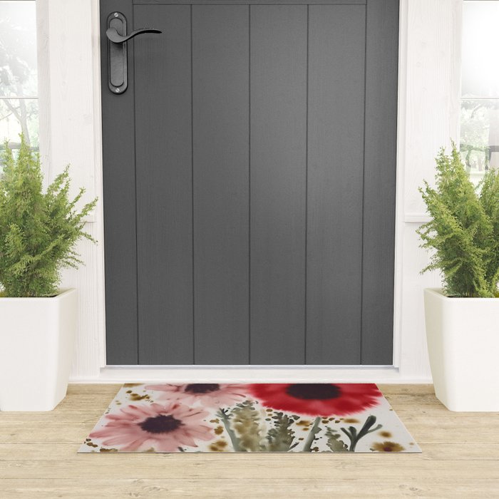 Poppy and Blush Blooms Welcome Mat Gallery Image 3