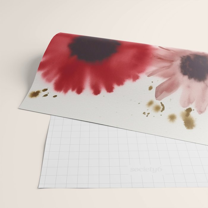Poppy and Blush Blooms Wrapping Paper Gallery Image 2