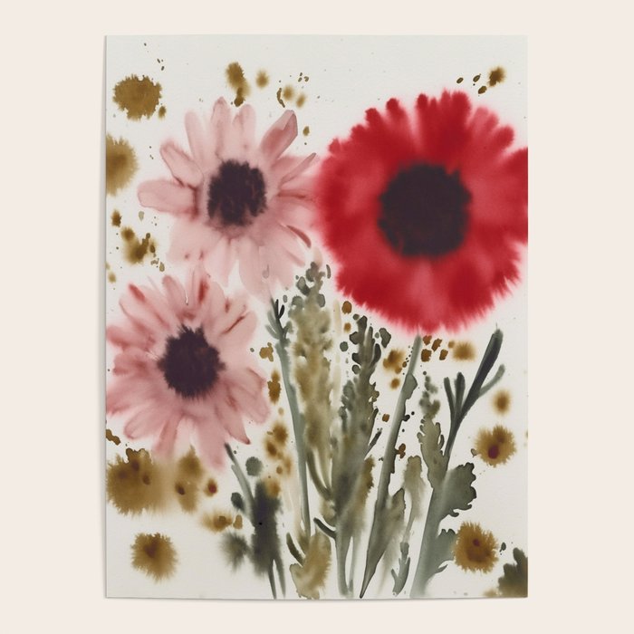 Poppy and Blush Blooms Poster Gallery Image 4