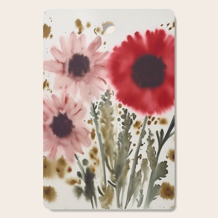 Poppy and Blush Blooms Cutting Board Gallery Image 1