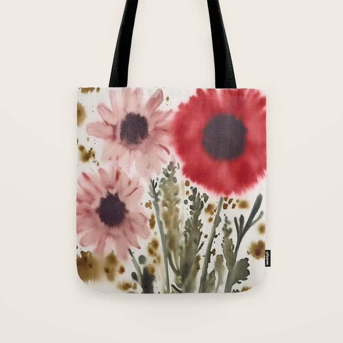 Poppy and Blush Blooms Tote Bag Gallery Image 1
