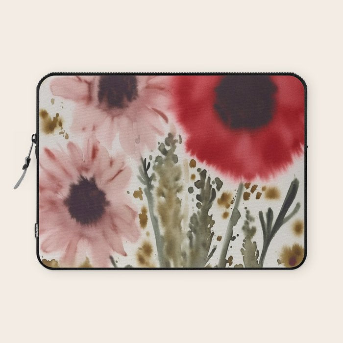 Poppy and Blush Blooms Laptop Sleeve Gallery Image 1