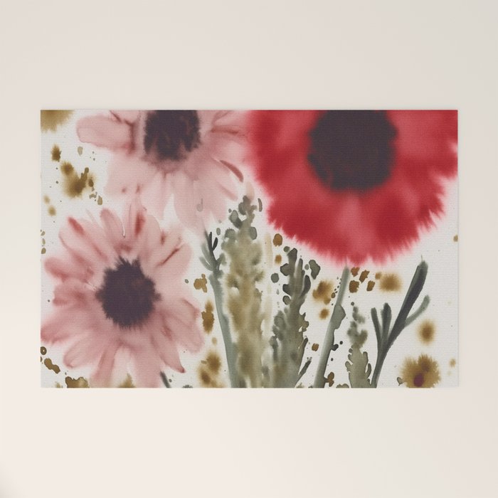 Poppy and Blush Blooms Welcome Mat Gallery Image 1