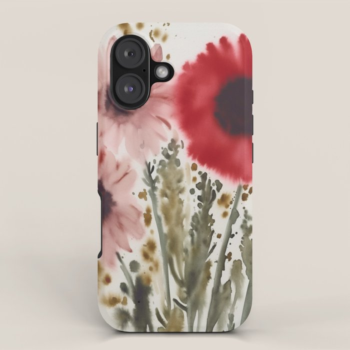 Poppy and Blush Blooms iPhone Case Gallery Image 1