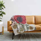 Poppy and Blush Blooms Throw Blanket Gallery Image 1