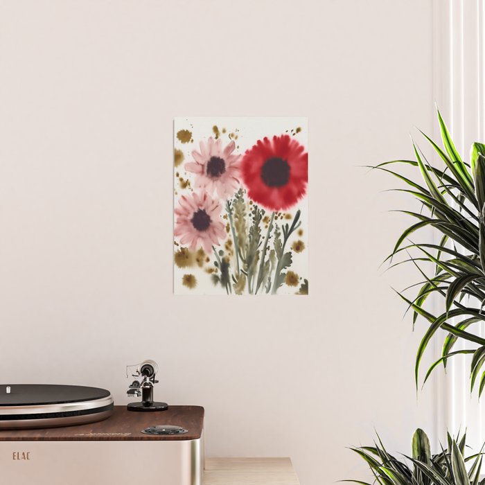 Poppy and Blush Blooms Poster Gallery Image 2