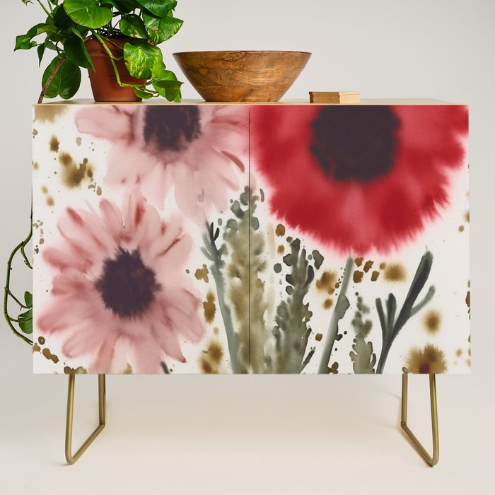 Poppy and Blush Blooms Credenza Gallery Image 1