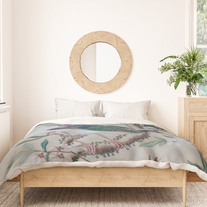 Antique Chinoiserie with Bird Duvet Cover Gallery Image 3