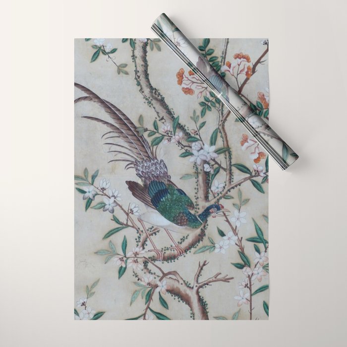 Antique Chinoiserie with Bird Wrapping Paper Gallery Image 1