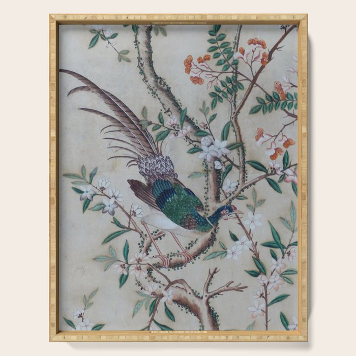 Antique Chinoiserie with Bird Serving Tray Gallery Image 1