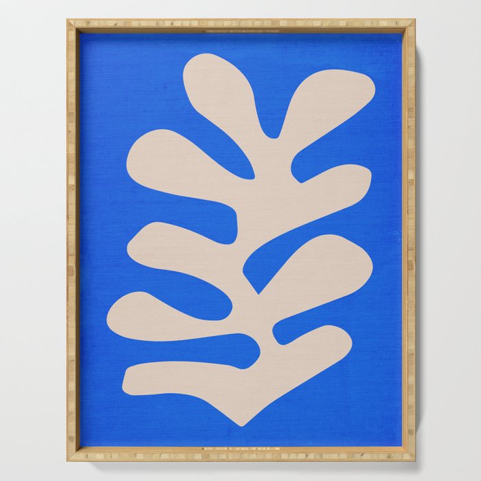 Chathams Blue: Wild Leaf | Matisse Foliage Paper Cutouts 02 Serving Tray Gallery Image 1