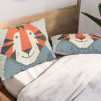 Whimsy Tiger, Animal Portrait Pillow Sham Gallery Image 2