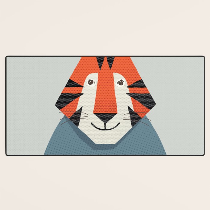 Whimsy Tiger, Animal Portrait Desk Mat Gallery Image 3