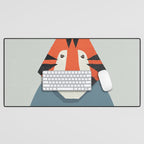 Whimsy Tiger, Animal Portrait Desk Mat Gallery Image 1