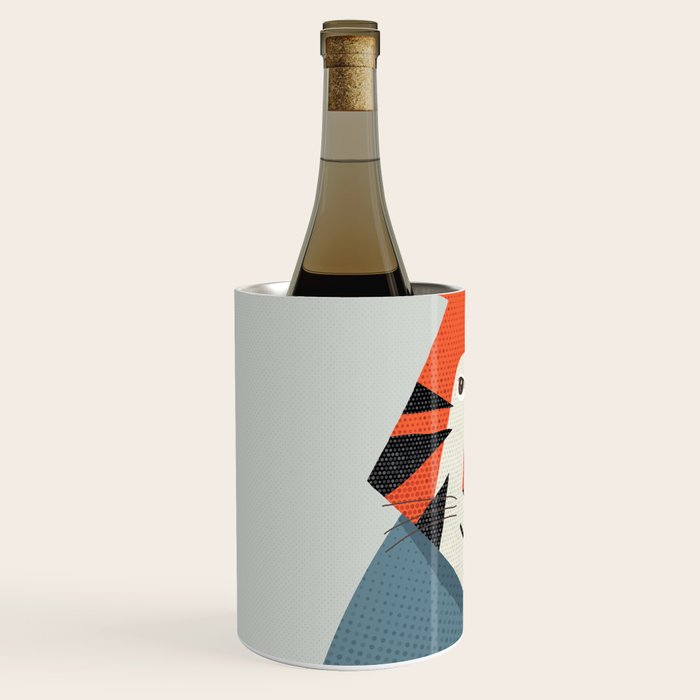 Whimsy Tiger, Animal Portrait Wine Chiller Gallery Image 2