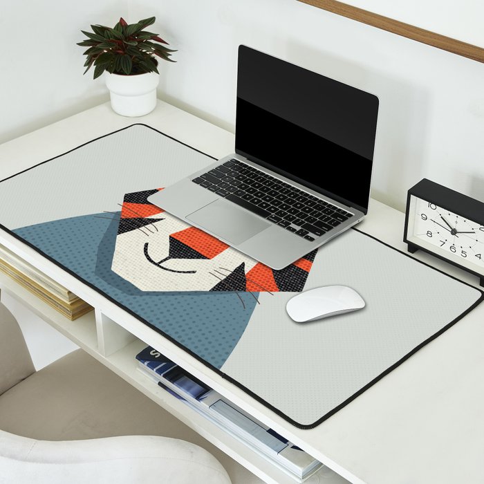 Whimsy Tiger, Animal Portrait Desk Mat Gallery Image 2