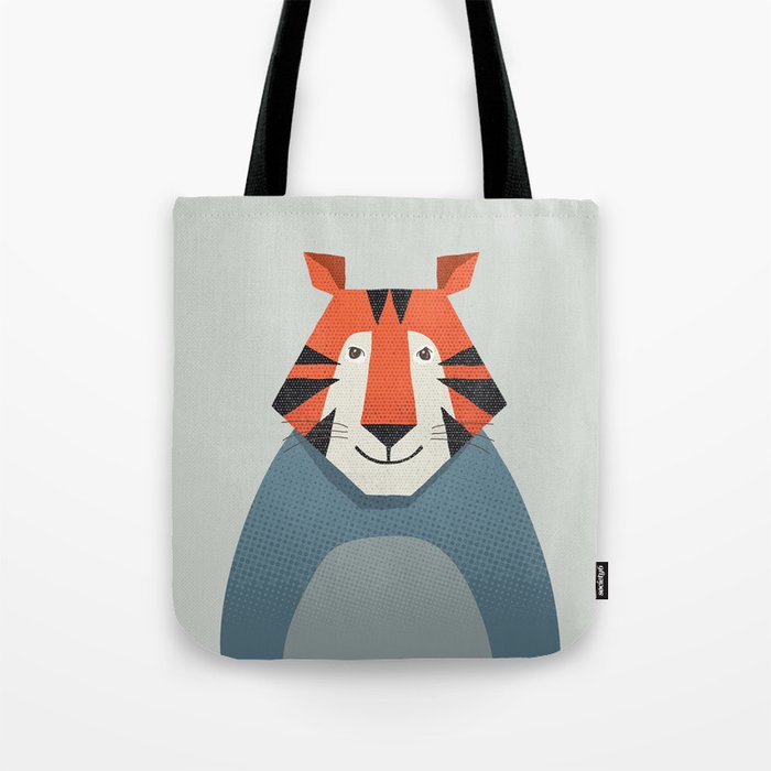 Whimsy Tiger, Animal Portrait Tote Bag Gallery Image 1