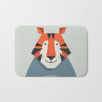 Whimsy Tiger, Animal Portrait Bath Mat Gallery Image 1