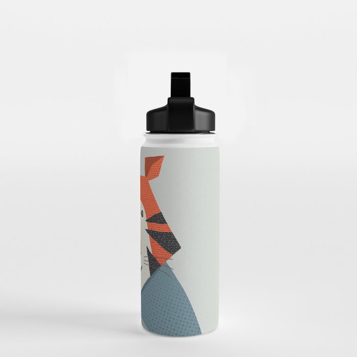 Whimsy Tiger, Animal Portrait Water Bottle Gallery Image 2