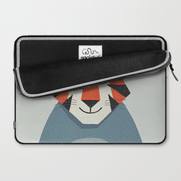 Whimsy Tiger, Animal Portrait Laptop Sleeve Gallery Image 2