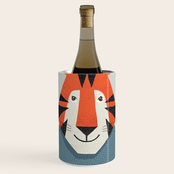 Whimsy Tiger, Animal Portrait Wine Chiller Gallery Image 1