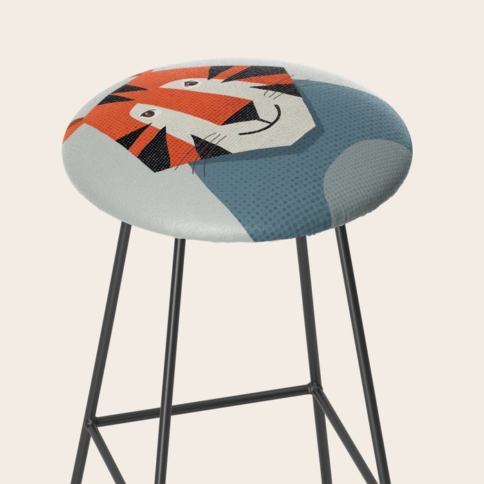 Whimsy Tiger, Animal Portrait Stool Gallery Image 2