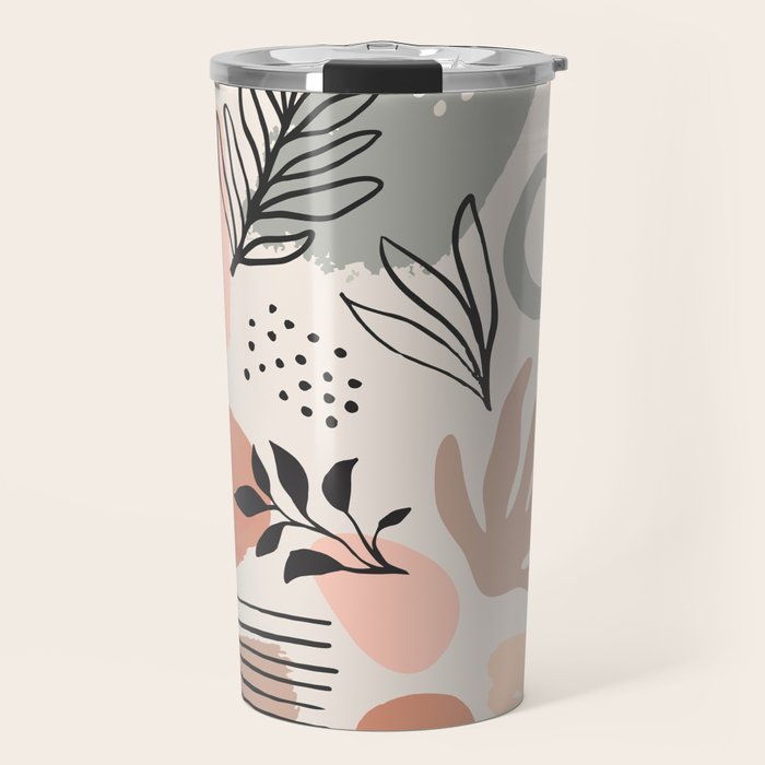 Abstract organic nature shape art pattern Travel Mug Gallery Image 1