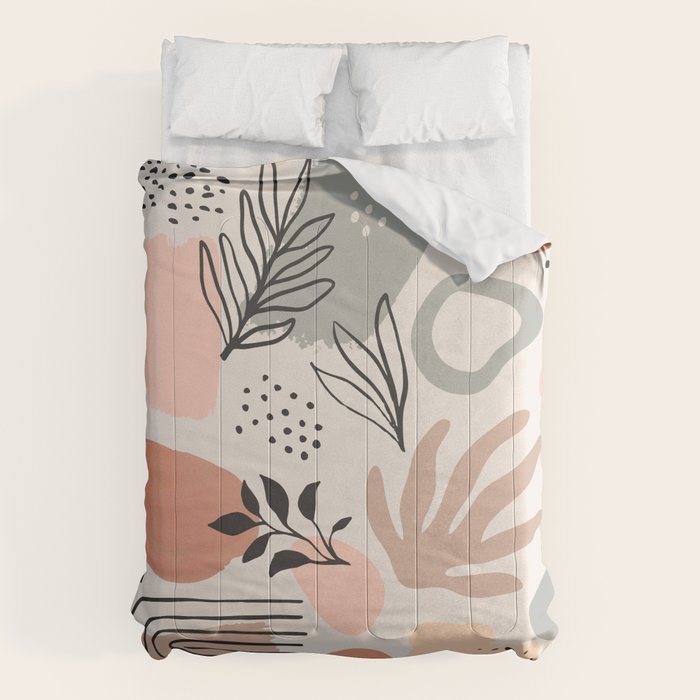 Abstract organic nature shape art pattern Comforter Gallery Image 1
