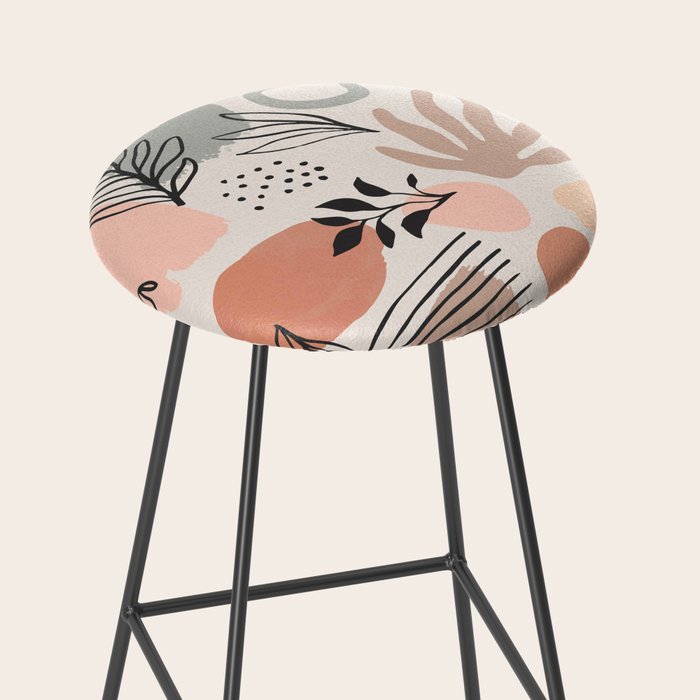Abstract organic nature shape art pattern Stool Gallery Image 2