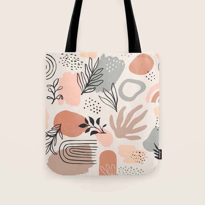 Abstract organic nature shape art pattern Tote Bag Gallery Image 1