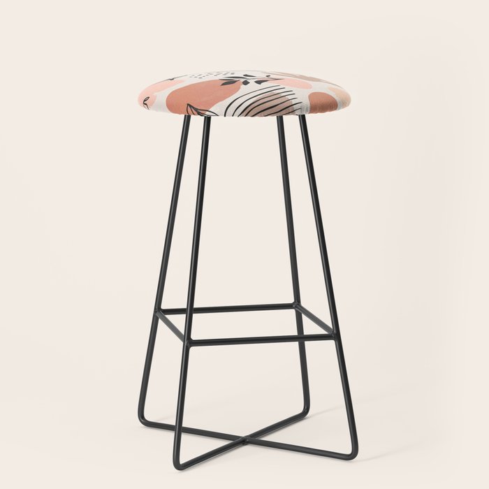 Abstract organic nature shape art pattern Stool Gallery Image 1