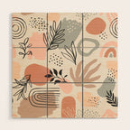 Abstract organic nature shape art pattern Wood Wall Art Gallery Image 1