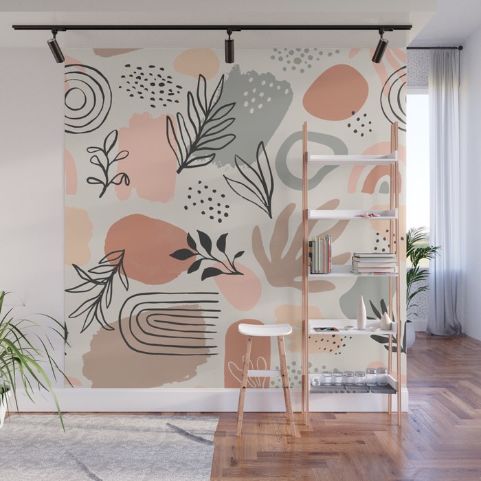 Abstract organic nature shape art pattern Wall Mural Gallery Image 1