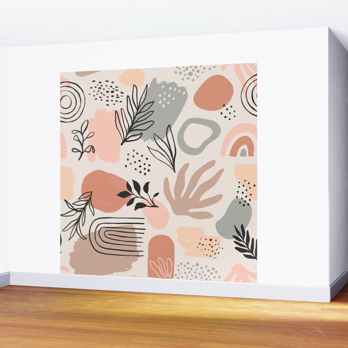 Abstract organic nature shape art pattern Wall Mural Gallery Image 2
