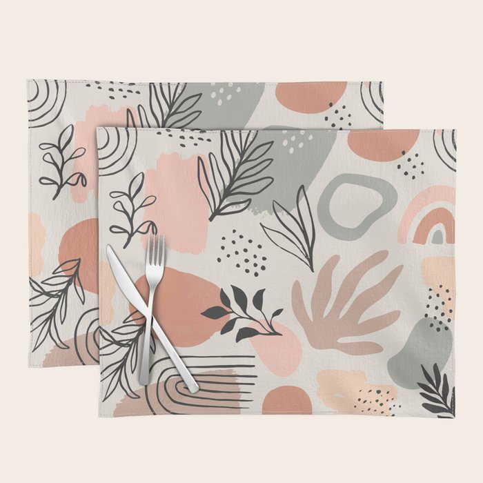 Abstract organic nature shape art pattern Placemat Gallery Image 1