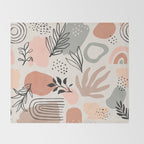Abstract organic nature shape art pattern Throw Blanket Gallery Image 2