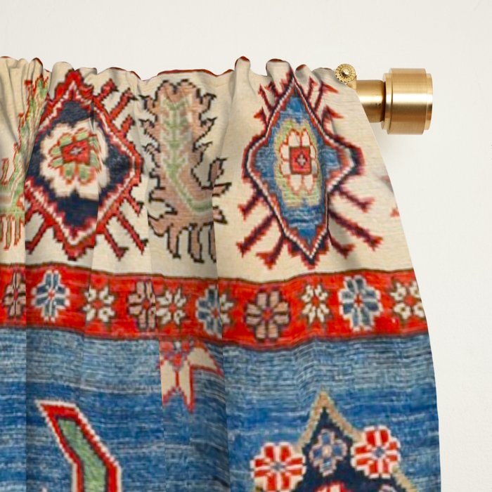 Blue Starblaze Handmade Kazak Rug Window Curtain Gallery Image 2