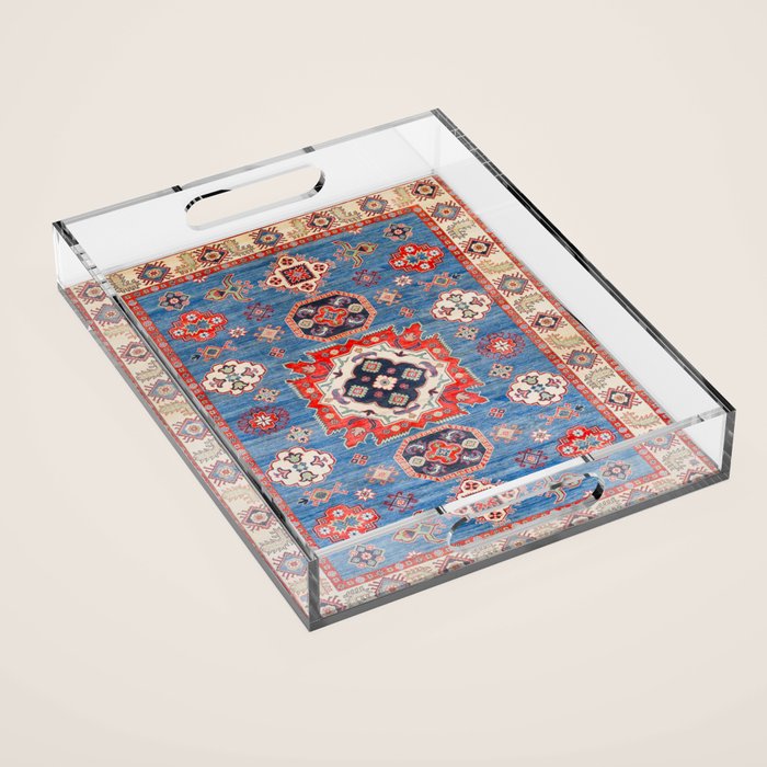 Blue Starblaze Handmade Kazak Rug Acrylic Tray Gallery Image 1