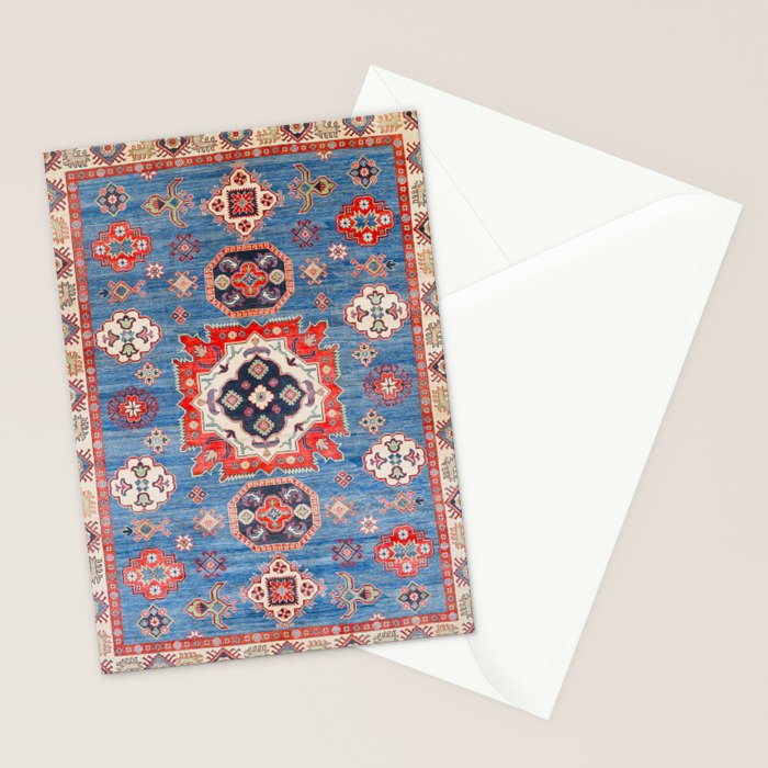 Blue Starblaze Handmade Kazak Rug Stationery Card Gallery Image 2