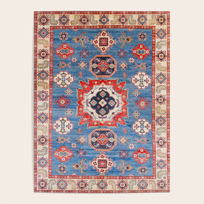 Blue Starblaze Handmade Kazak Rug Poster Gallery Image 1