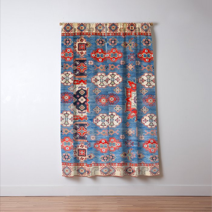 Blue Starblaze Handmade Kazak Rug Window Curtain Gallery Image 3