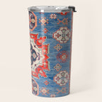 Blue Starblaze Handmade Kazak Rug Travel Mug Gallery Image 2