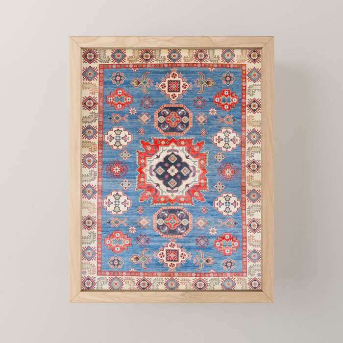 Blue Starblaze Handmade Kazak Rug Mini Art Print Gallery Image 1