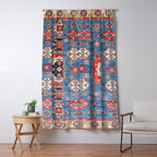 Blue Starblaze Handmade Kazak Rug Window Curtain Gallery Image 5