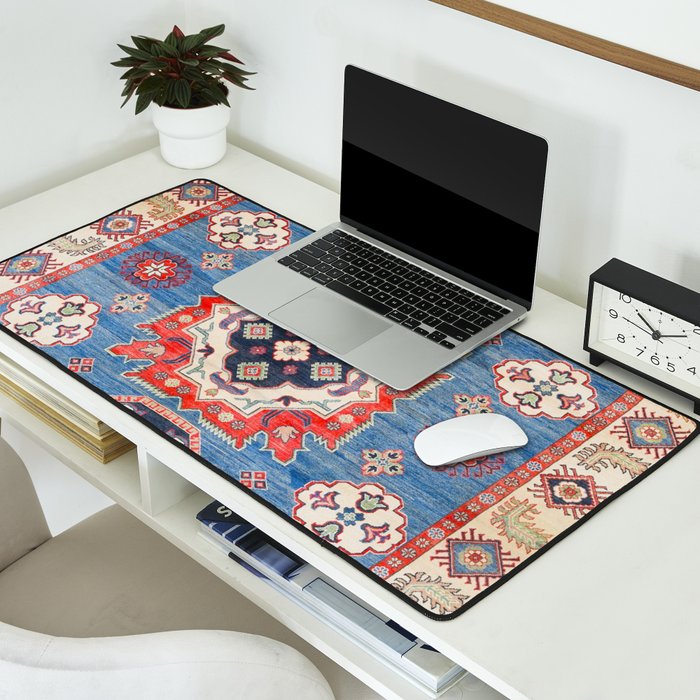Blue Starblaze Handmade Kazak Rug Desk Mat Gallery Image 2