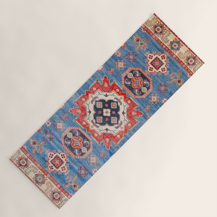 Blue Starblaze Handmade Kazak Rug Yoga Mat Gallery Image 1
