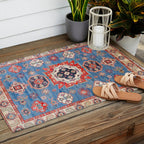 Blue Starblaze Handmade Kazak Rug Outdoor Rug Gallery Image 2